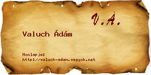 Valuch Ádám névjegykártya